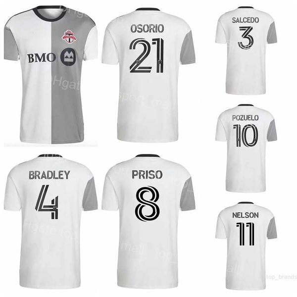 

22/23 mls fc toronto soccer jersey 9 jimenez 10 pozuelo 21 osorio 4 bradley 11 nelson 47 thompson 25 bono 27 oneill 38 petrasso 5 macnaughto, Black;yellow