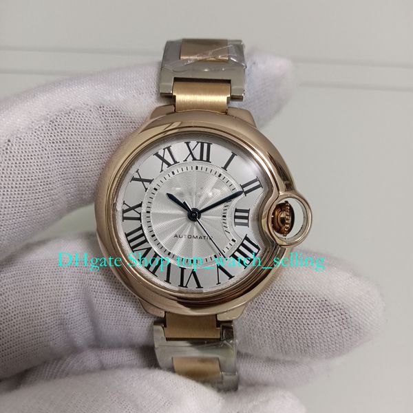 

6 style with box automatic watches for ladies 33mm silver dial roman numerals 18k rose gold women's bracelet mechanical wristwatches wo, Slivery;golden