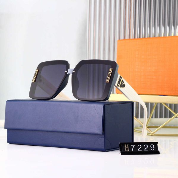 

2023new designer sunglasses brands for women man traveling sunglass flower lens pair eyewear classic with box pink brown grey full frame, White;black