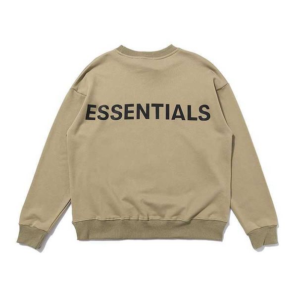 

sweat hoodie for men loose quality fog double-thread essentials 3m reflective letter sweater high street and women g1a6, Black