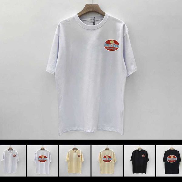 

trend brand rhude men's t shirts spring and summer fashion style loose cotton round neck short sleeved t shirt, White;black