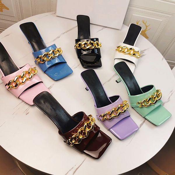 

slides lido sandals padded leather high heels shoes woven women slippers square mules sandal ladies wedding dress shoes with box, Black