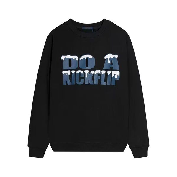 

2023 classic hoodies sweatshirts hooded men and women sweatshirts jumper oversized fit do a kickflip long sleeve large size, Black
