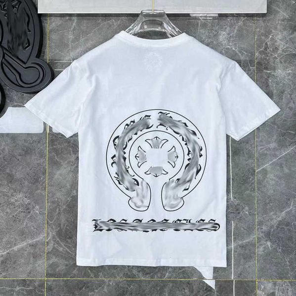 

men's luxury fashion brand t shirt couple tees t-shirts men women sweatshirts sanskrit letter short sleeve horseshoe tshirt polo cross, White;black