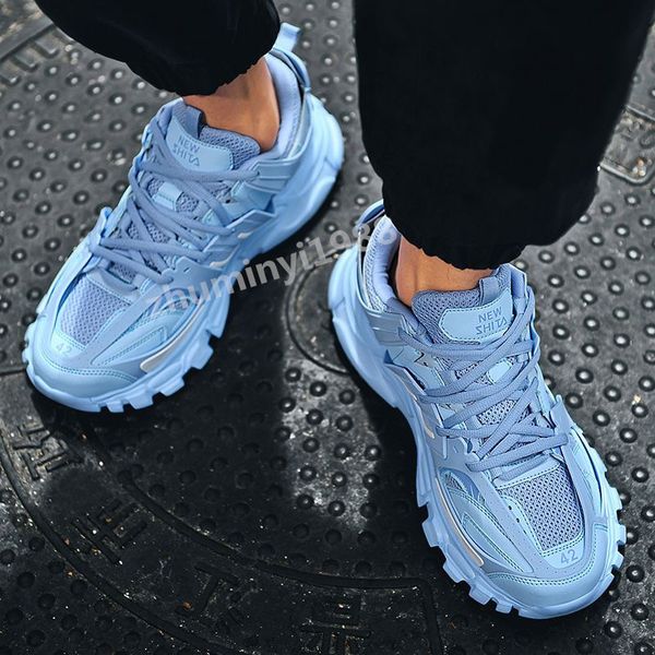 

luxury brand designer men women casual shoes track 3 3.0 triple white black sneakers tess.s. gomma leather trainer nylon printed platform tr, White;red