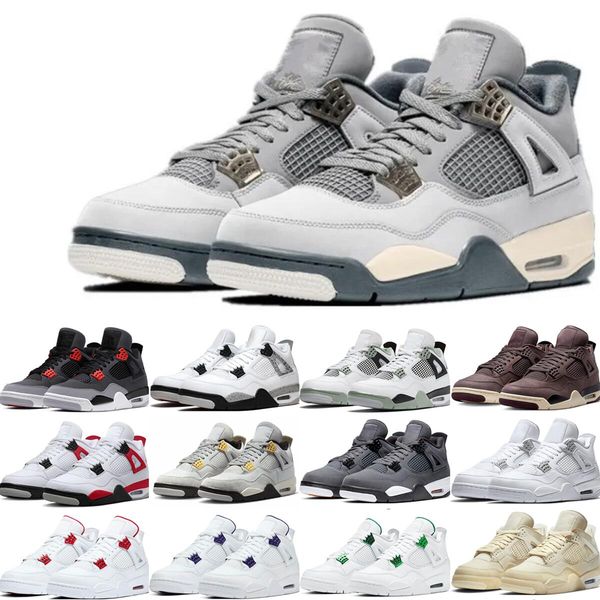 

basketball shoes motorsports 4 4s women men military blue sneakers white oreo sports university blue trainers black cat size eur 36-47