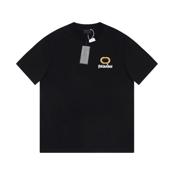 

2023 vintage t shirt men women cotton t-shirt tee cotton print all match g crew neck oversized fit lovers paris 1917 balencaigaity designer, White;black