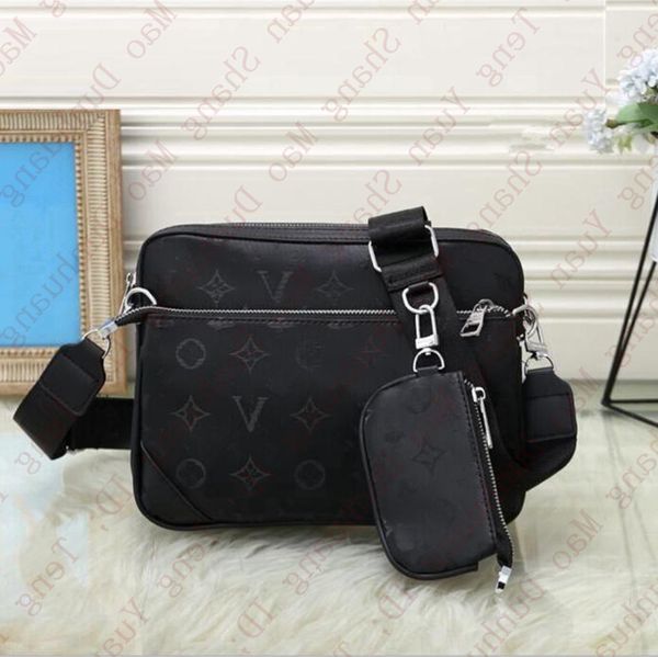 

fashion trio cross body shoulder bags wallets leather patchwork men women handbag designer handbags wallets phone bag brand purse messenger