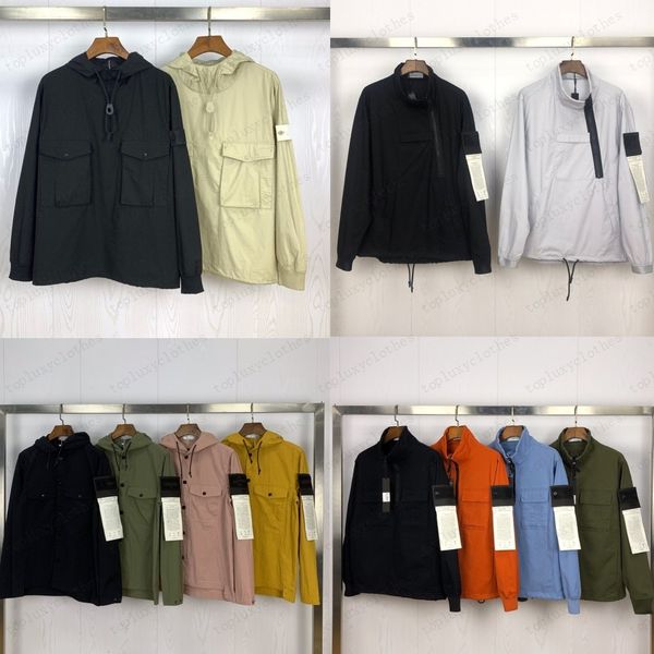 

brand mens jackets small standard functional coats casual light hooded men's and women's same style jacket size m-2xl, Black;brown