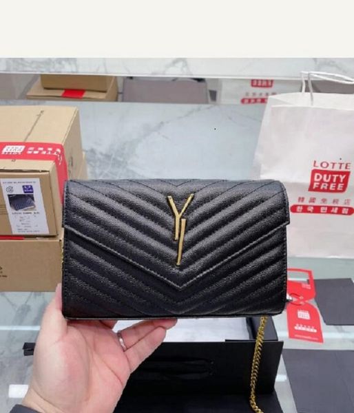 

new fashion luxury designer handbags purse v flap bag chain shoulder bag caviar genuine leather quilted tote bag clutch handbag