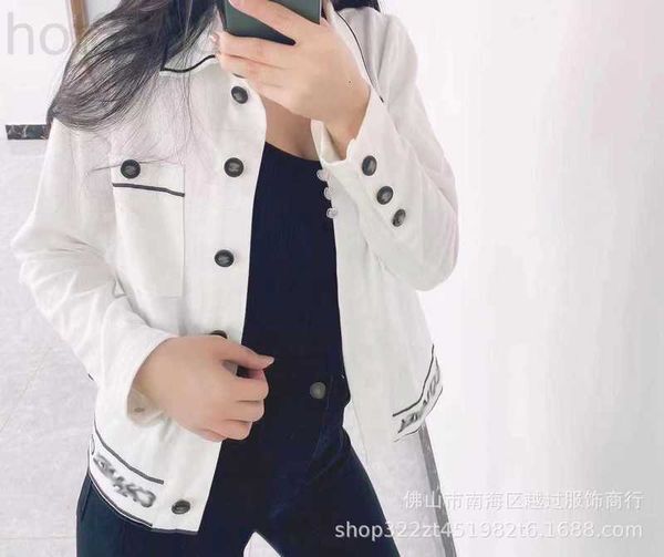 

women's jackets designer single breasted jacket white pocket embroidered letters knitted long-sleeved short women uv6t, Black;brown