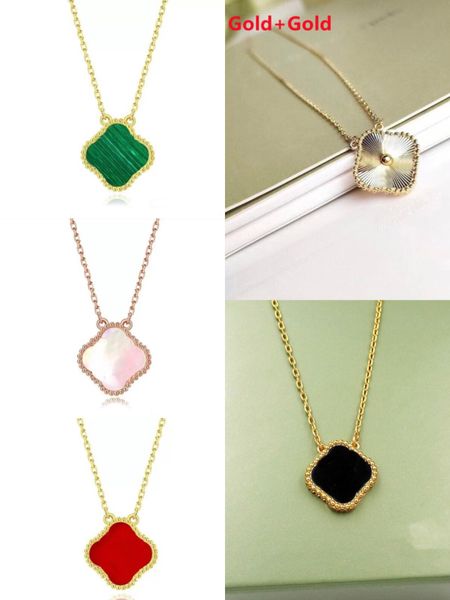 

gold chain four leaf clover necklace set pendant bracelet earrings gold and silver mother of pearl green flower women s belt box