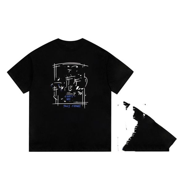 

men's t-shirt 2023 men's t-shirts louiseity fashion cotton soft wrinkle resistant printed letter casual student short sleeve viuto, White;black
