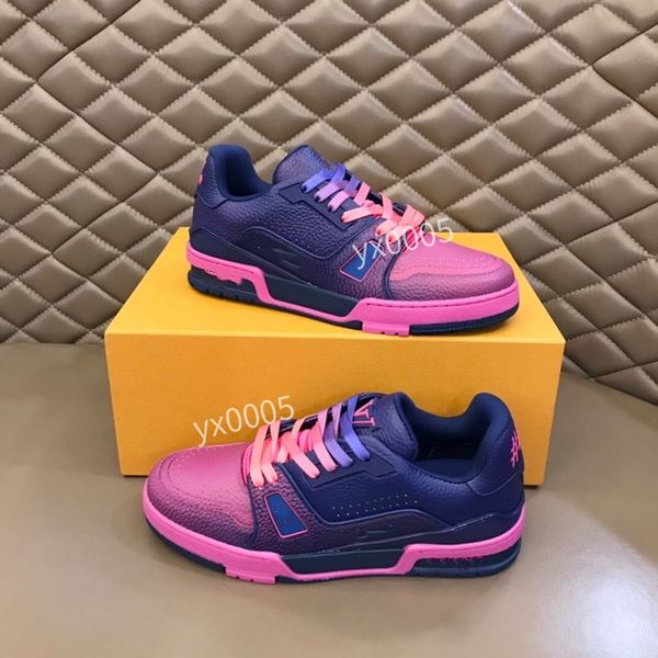 

2023 designer calfskin casual shoes sneakers leather trainers fashion shoes leisure shoe platform lace-up mens sneaker size38-44 rd220623, Black