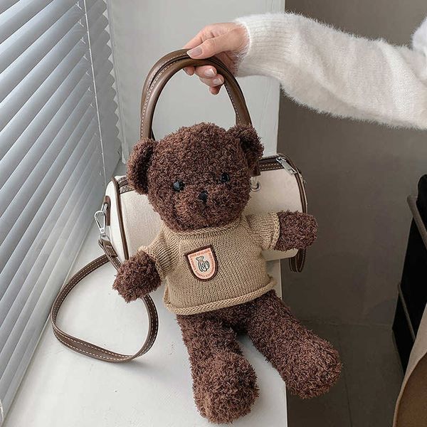 

funny cartoon bear women handbags and purses creative tote crossbody bags luxury canvas shoulder bag cute small for girl