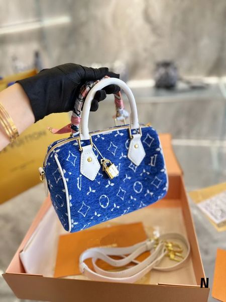 

3a quality fashion deep blue canvas shoulder bags handbags metal chain crossbody bag wallet handbag bag wallets women flip cover messenger b