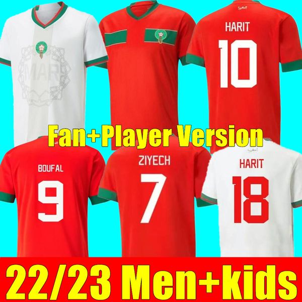 

world 2022 cup morocco soccer jerseys hakimi maillot marocain 22 23 ziyech en-nesyri football shirts men kids kit harit saiss idrissi boufal, Black;yellow