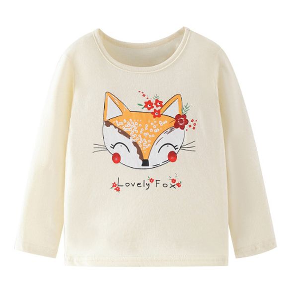 

tshirts little maven baby girls tshirt long sleeves cotton soft autumn clothes lovely flower and fox for toddler kids 2 to 7 year 230213, Blue