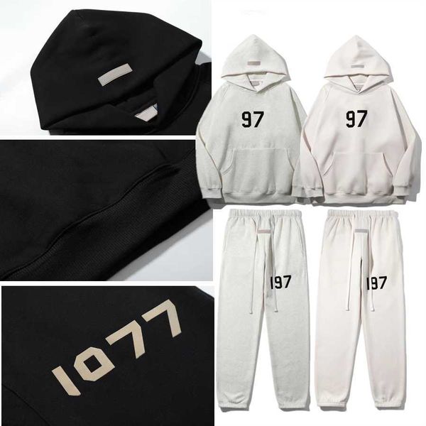 

ess warm hooded hoodies designer mens womens fashion streetwear pullover sweatshirts loose trousers suit clothing 4cjp, Black