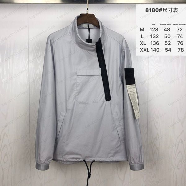 

jacket mens retro classic europe street jackets men nylon fabric arm letter embroidery oem double pocket design waterproof overshirt 3uhu, Black;brown