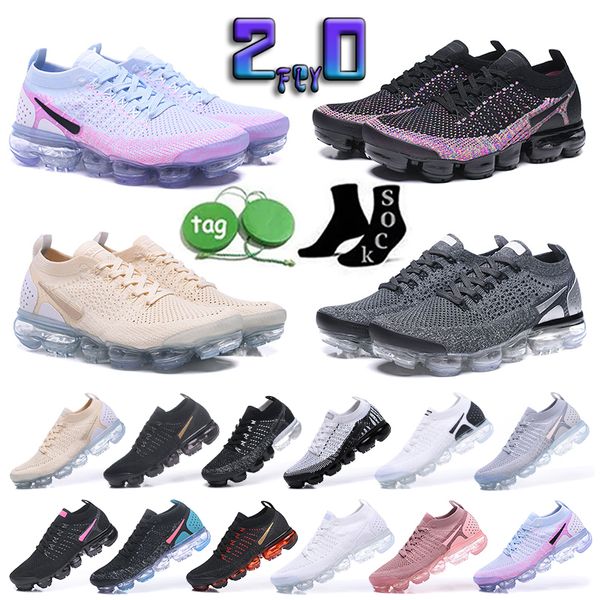 

2023 new fly 2.0 mens knit running shoes triple black multi-color pure white dusty cactus midnight navy women trainers designer nikes sneake