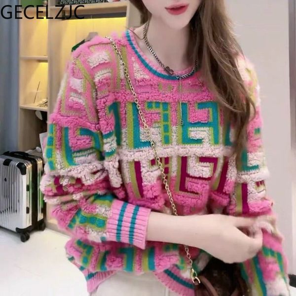 

women s sweaters gecelzjc sweater women office lady sweet full sleeve o neck loose pullover femme autumn fashion japanese style female 2302, White;black