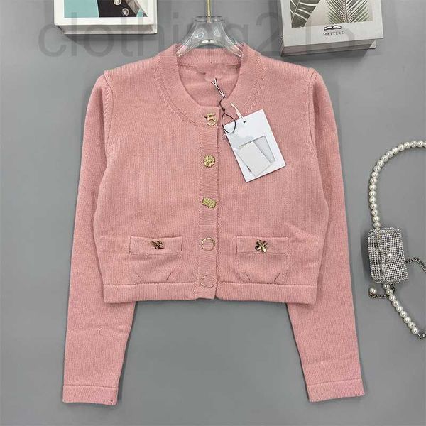

women's knits & tees designer xiaoxiangfeng knitted round neck cashmere cardigan short waist dew sweet aging jacket 2022 early autumn n, White