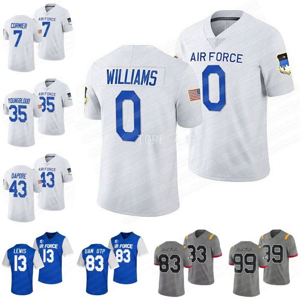 

83 uam utp air force falcons football jersey kyle patterson matthew murla haaziq daniels brandon lewis elisha palm brad roberts matthew dapo, Black;red
