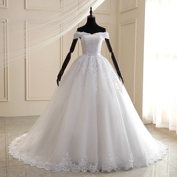 

party dresses wedding dress the elegant boat neck ball gown off shoulder princess luxury lace embroidery 230213, White;black