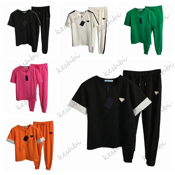 

Women Casual Tracksuit Short Sleeves Sweatpant Suits Designer Fashion Jogging Suit 2 Piece Set Sportwear