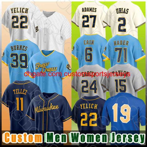 

stitch 22 christian yelich baseball jersey 27 willy adames corbin burnes josh hader robin yount rowdy tellez luis urias hunter renfroe loren, Black