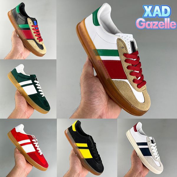 

xad gazelle sneaker mens running shoes white black leather wheat bordeaux brown suede beige ebony canvas pink velvet low men women designer