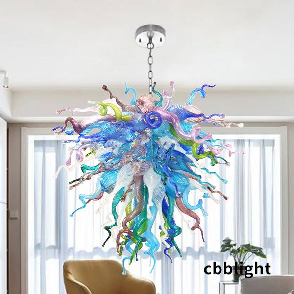 

Lighting Novelty Lamps Multicolor Flush Mounted Mouth Blown Glass Chandelier Light Borosilicate Murano Style Glass Chandeliers Hanging Fixture for Decor LR979 s