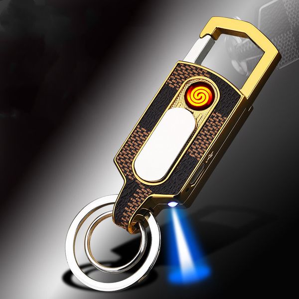 

personalized key chain pendant sticker usb rechargeable lighter with cash detection lamp, Silver