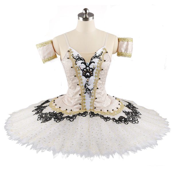 

raymonda variation professional tutu stage wear beige white gold classical ballet costumes women jacquard pancake tutu paquita no elasticity, Black;red