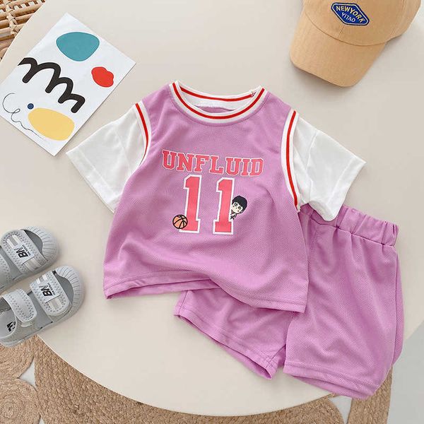 

clothing sets summer wear yearold baby letter sports suit children's short sleeved tshirt shorts simple casual twopiece set, White