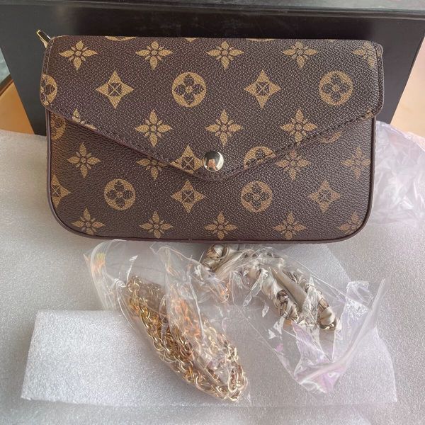 

3 pieces/set of favorite multi-pocket accessories ladies wallet messenger bag flower designer ladies leather box tote