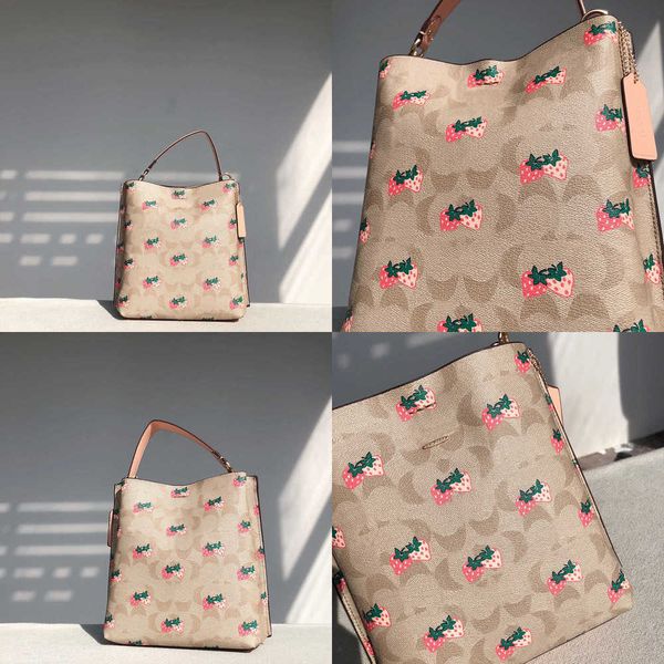 

evening bags brown bag pink strawberry leather shoulder designer handbag woman ladies totes handbags women purses tote fashion crossbody 230