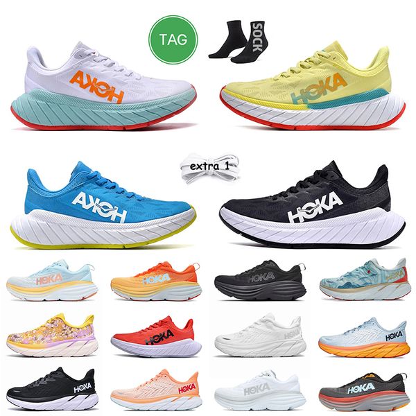

carbon hokas x 2 running shoes clifton 8 hoka one bondi 8 coral anthracite castlerock blue fog on cloud women mens sports trainers kawana sn