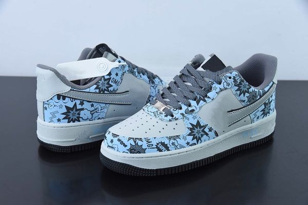 

boots casual shoes wholesale men women running 1 '07 low grey blue gris bleu latest 2023 designer sneakers outdoor with boxes, Black
