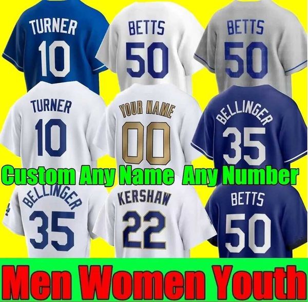 

50 mookie betts 5 freddie an dodgers baseball jersey clayton kershaw cody bellinger justin trea turner julio urias trevor bauer mike piazza, Blue;black