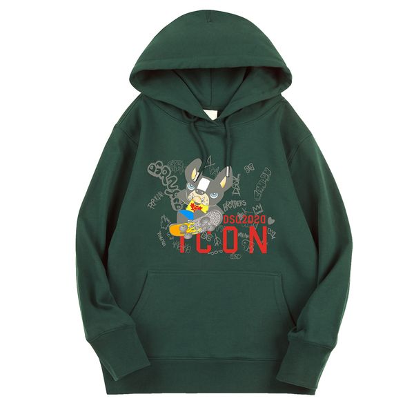 

dsq2 hooded sweater icon men's 2023 autumn and winter new fashion brand loose and versatile clothes trend hoodie coat, Black