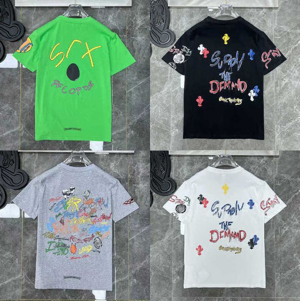 

men's luxury fashion brand t shirt couple tees men women t-shirts sweatshirts sanskrit letter short sleeve horseshoe tshirt classic te, White;black