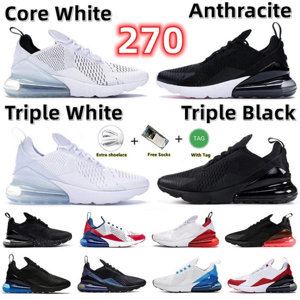 

designer mens 270s running shoes 270 anthracite triple black core white black dot tiger regency purple unc usa cactus tiger grape 27c men wo