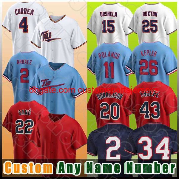 

stitch 4 carlos correa 2 luis arraez baseball jerseys byron buxton jorge polanco gio urshela miguel sano gary sanchez gilberto celestino max, Black