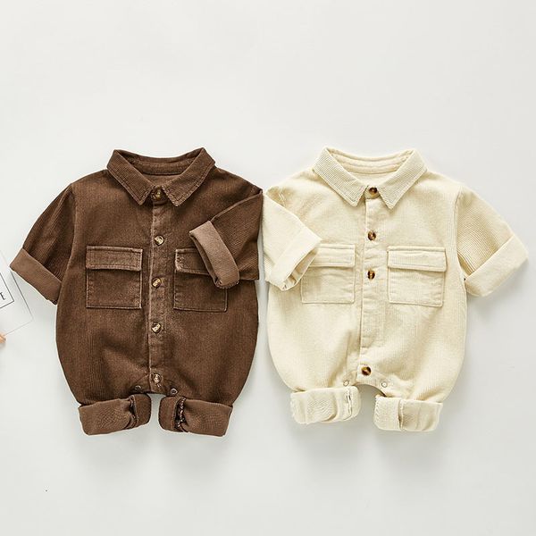 

jumpsuits born boys girls corduroy clothes spring autumn baby rompers long sleeve children 03yrs 230213, Blue