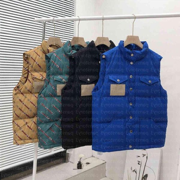 

mens down jacket winter vest classic designer jackets warm vests multiple colour letter printing button multi-pocket coats swwgw, Black