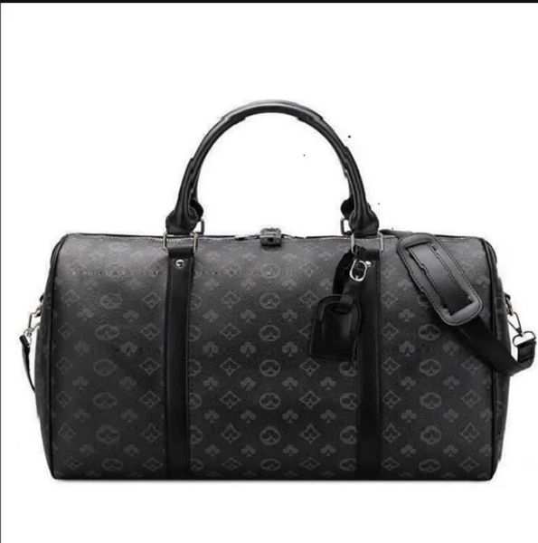 

new men duffle bag women travel bags hand luggage travel bags men pu leather handbags large crossbody bags totes 55cm
