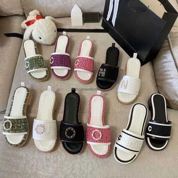 

with box luxurys shoes slipper slides for women fashion classic black sandals heatshoes platform gear bottoms beach lightweight slippers ee