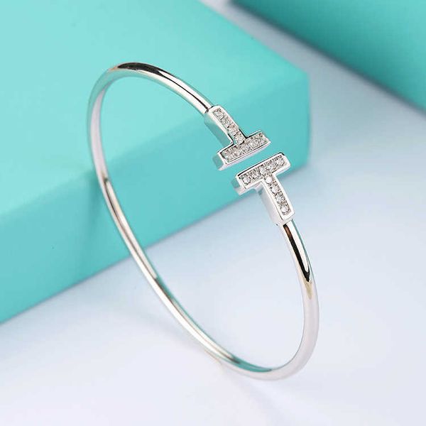 

factory designer bangle t brand designers knot bangle double bracelets diamond bangles bracelet v gold opening elastic narrow champagne doub, Black
